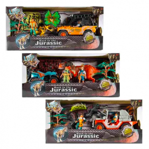 Juguete De Accion Back To The Jurassic Jeep Rojo