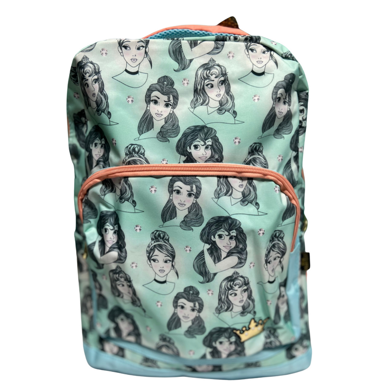 Mochila Disney Princesas Estampadas Celeste Original