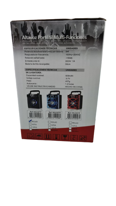 Bocina Portátil De 3" Luces LED Link Bits Va334Tp BT Bluetooth - Imagen 2