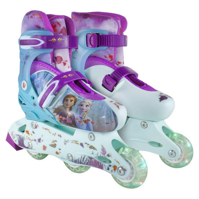 Patines En Linea Frozen Ajustables 18-21 Con Luz Para Niña
