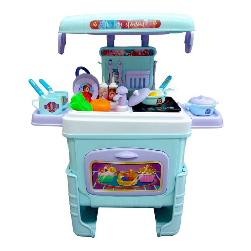 Cocina Maletín De Juguete Frozen Disney Con 28 Accesorios