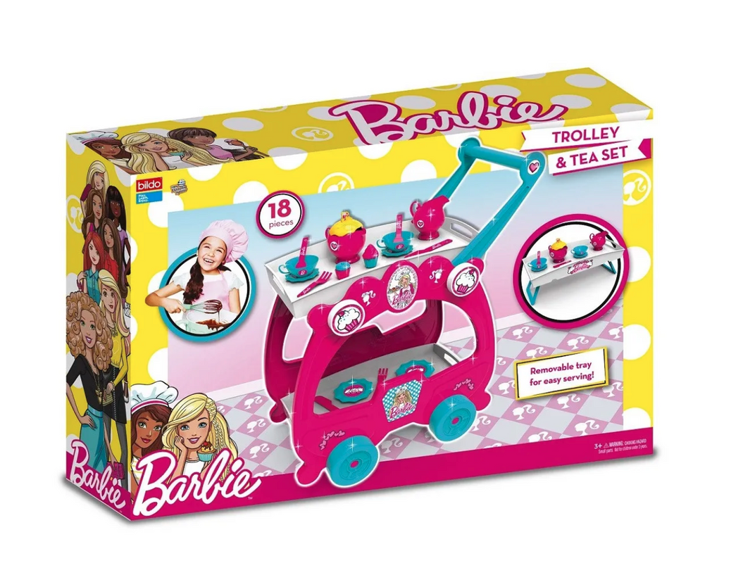 Juego De Té Con Carrito De Barbie Rosa