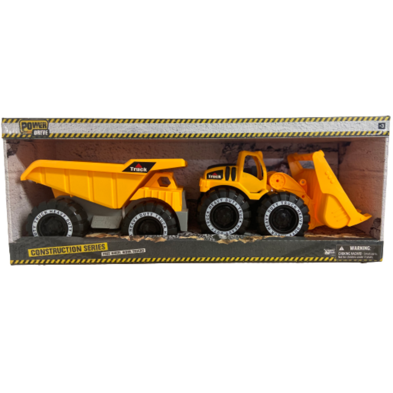 Set Carros De Construcción Volteo Y Pala Power Drive