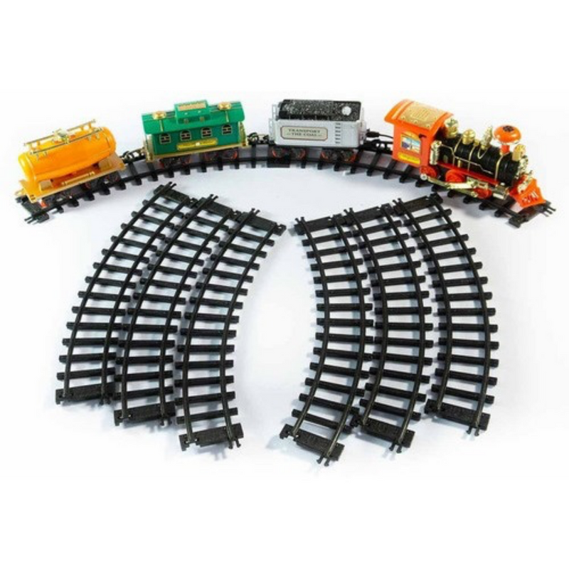 Tren Con Carriles Juguete Motorizado A Batería Rieles Naranja Lup Toys