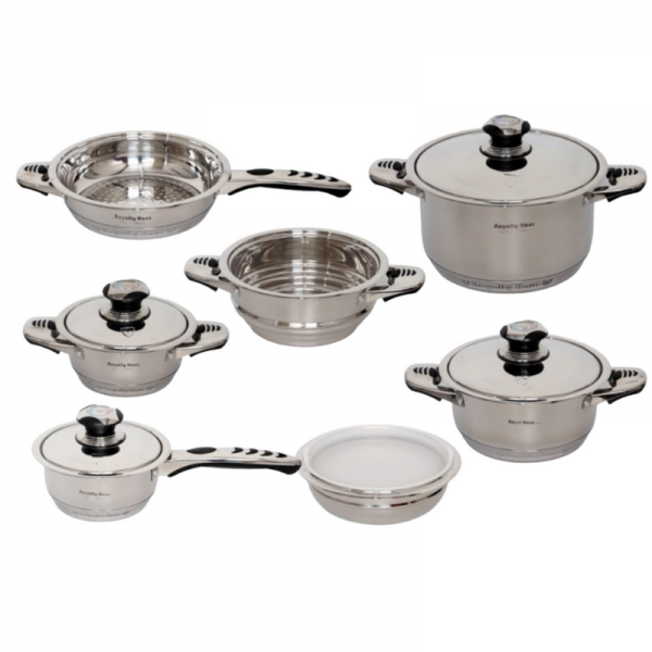 Batería De Cocina 12 Piezas 9 Capas Acero Inoxidable Royal Haus
