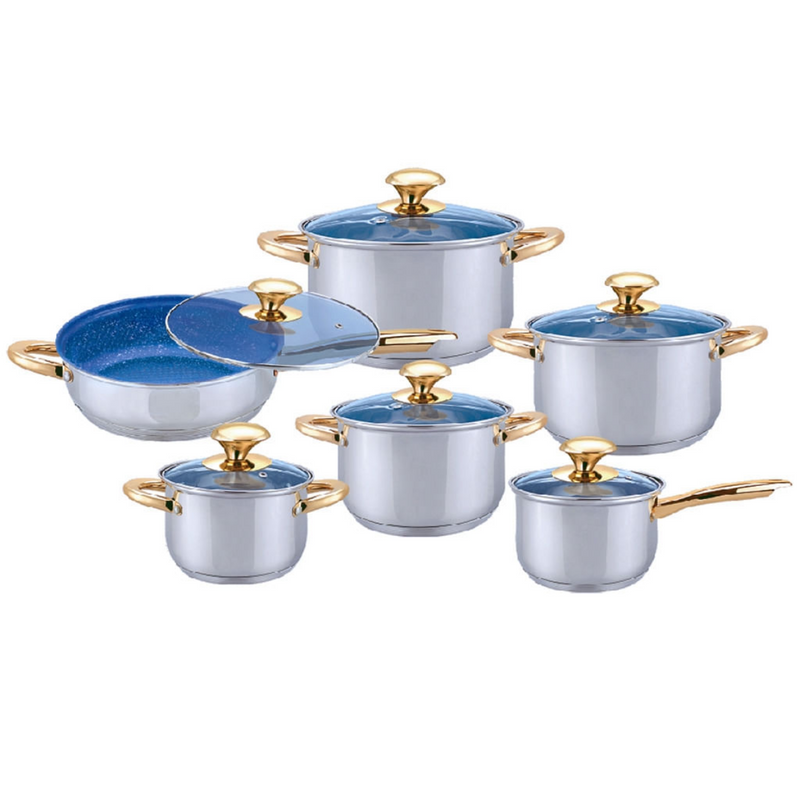 Batería De Cocina 12 Piezas Acero Inoxidable Anabella Royal Haus