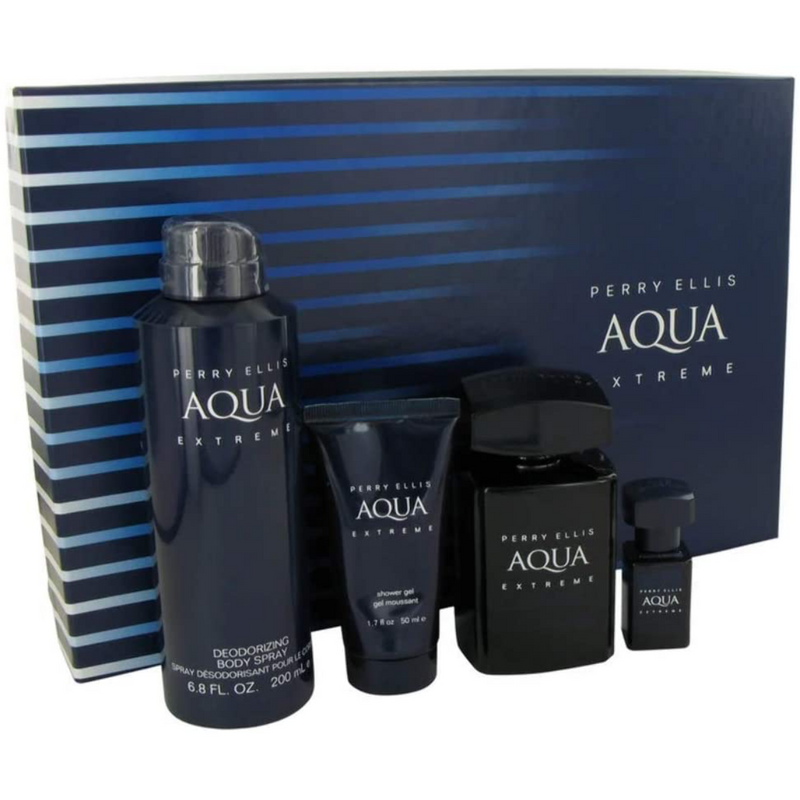 Set Perry Ellis Aqua Extreme 4 Piezas Para Caballero