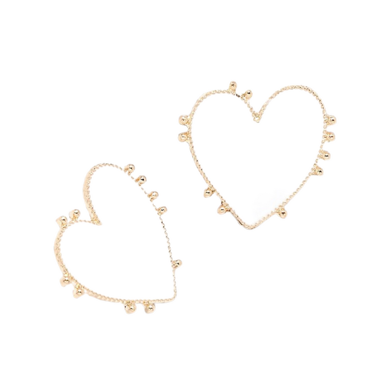 Aretes Forma De Corazón Blancos Dama
