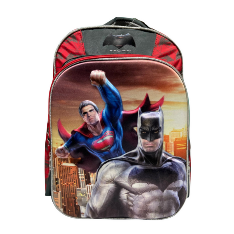 Mochila Dc Comics Superman Y Batman 3D Roja Original