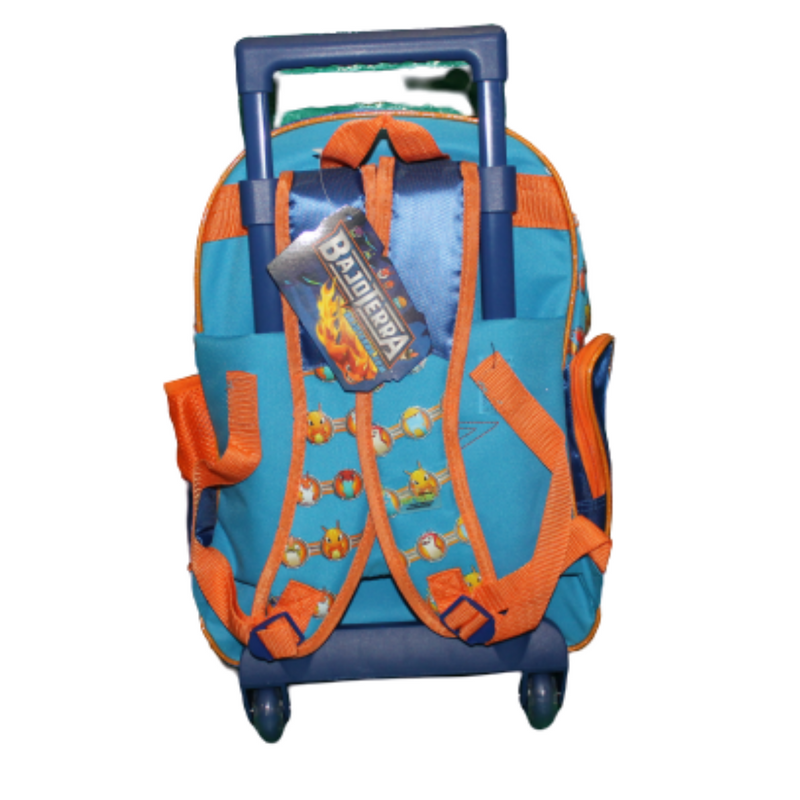 Mochila Ruedas Bajo Terra Azul Y Naranja Original - Imagen 2