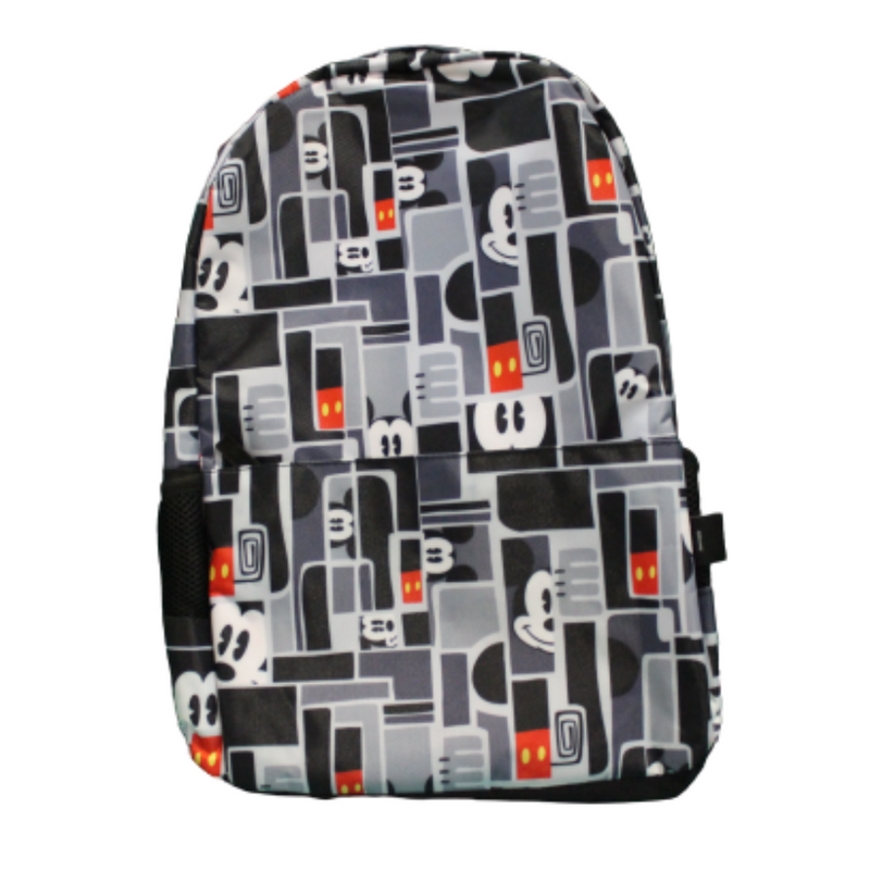 Mochila Disney Mickey Mouse Cuadros Gris Original