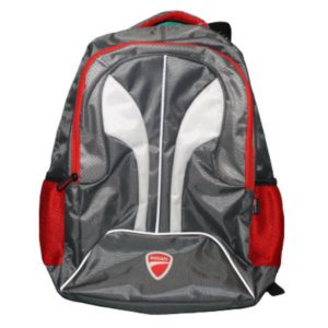 Mochila Ducati Líneas Blancas Gris Y Rojo Original