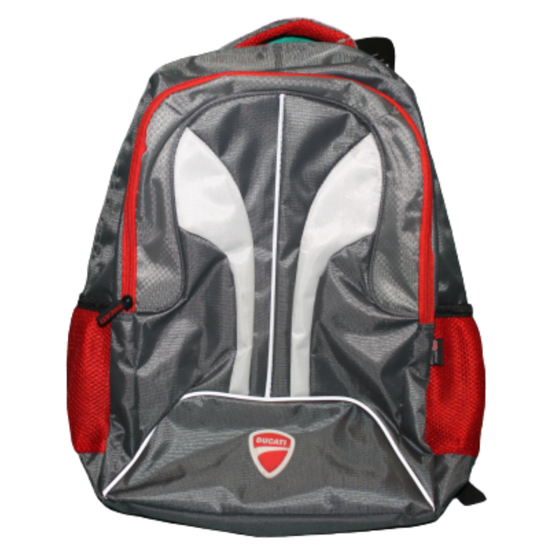 Mochila Ducati Líneas Blancas Gris Y Rojo Original