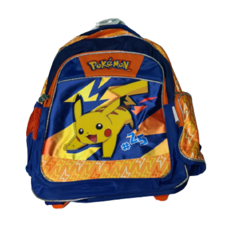 Mochila Pokemon Pikachu Azul Y Naranja Original