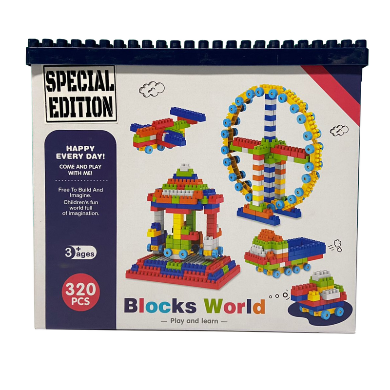 Blocks De 320 Piezas Con Stickers Rosa - Imagen 3